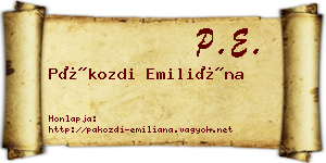Pákozdi Emiliána névjegykártya